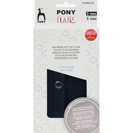 Set De Agujas Circulares Intercambiables Flair Con Estuche De Fieltro - Pony 3 Set De Agujas Circulares Intercambiables Flair Con Estuche De Fieltro - Pony