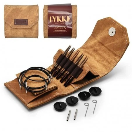 Set De Agujas Circulares Intercambiables Starter Umber Tan - Lykke 3 Set De Agujas Circulares Intercambiables Starter Umber Tan - Lykke