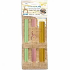Set De Agujas De Doble Punta 20 Cm De Colores Con Estuche De Yute - Pony