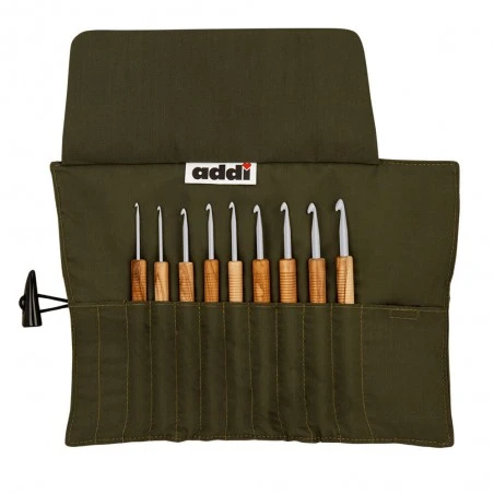 Set De Agujas De Ganchillo Madera De Olivo AddiWrap - Addi 3 Set De Agujas De Ganchillo Madera De Olivo AddiWrap - Addi