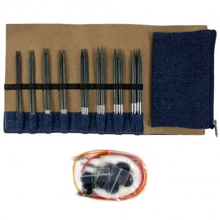 Set De Agujas Intercambiables De Madera Indigo - KnitPro 3 Set De Agujas Intercambiables De Madera Indigo - KnitPro