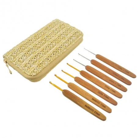 Set De Ganchillos De Bambú - Circulo 3 Set De Ganchillos De Bambú - Circulo