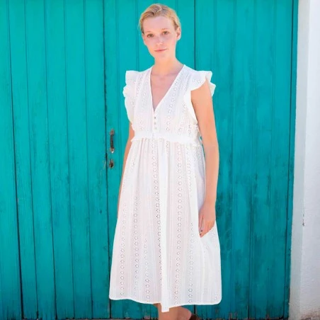 Tela Bordada Grannie Katia - White 4 Tela Bordada Grannie Katia - White - Imagen 2