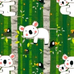 Tela Cretona - Koalas - Verde