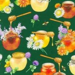 Tela De Algodón - Honey Flower - Forest Bees - Robert Kaufman