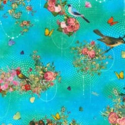 Tela De Algodón - Enchanted Aviary - Blue Birds - Robert Kaufman