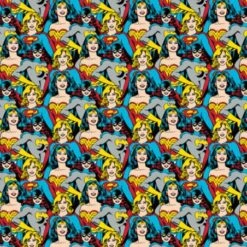 Tela De Algodón - Comic Heroines Stacked