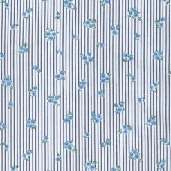 Tela De Algodón - Flower Stripes. Petite Garden Blues - Robert Kaufman