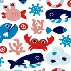 Tela De Algodón - Fondo Del Mar