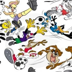 Tela De Algodón - Futbol - Looney Tunes