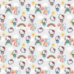 Tela De Algodón - Hello Kitty - Arcoíris