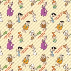 Tela De Algodón - Los Picapiedra - Rayas