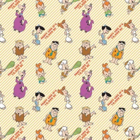 Tela De Algodón - Los Picapiedra - Rayas 3 Tela De Algodón - Los Picapiedra - Rayas