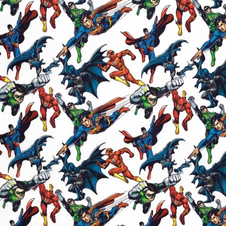 Tela De Algodón - Marvel - Liga De La Justicia Team 3 Tela De Algodón - Marvel - Liga De La Justicia Team