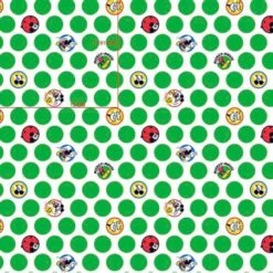 Tela De Algodón - Mickey Mouse - Puntos Verdes