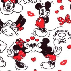 Tela De Algodón - Mickey Mouse Y Minnie Mouse