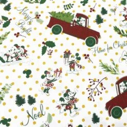 Tela De Algodón - Minnie And Mickey Mouse - Noel
