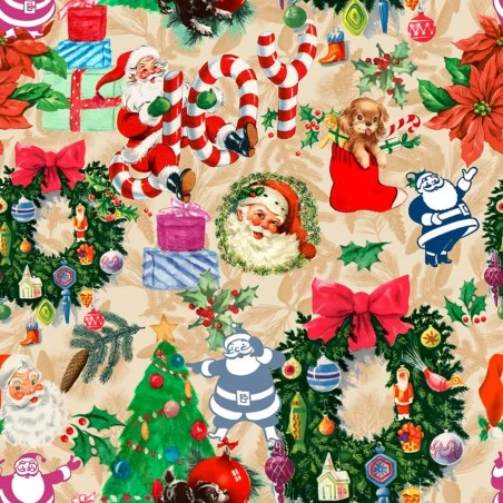 Tela De Algodón - Papá Noel 3 Tela De Algodón - Papá Noel