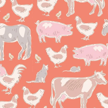 Tela De Algodón Tilda - Maple Farm - Animals - Ginger 3 Tela De Algodón Tilda - Maple Farm - Animals - Ginger