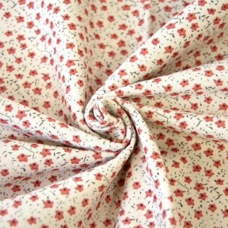 Tela Flannel Cotton Print Katia - Camelia Flowers 3 Tela Flannel Cotton Print Katia - Camelia Flowers