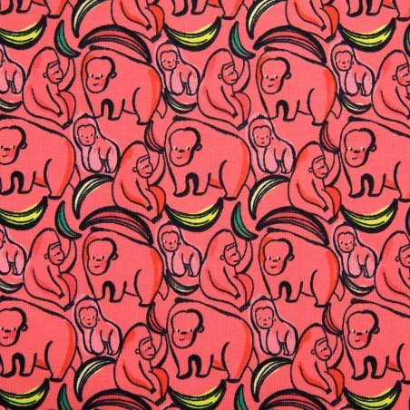 Tela Jersey Katia - Apes & Bananas 3 Tela Jersey Katia - Apes & Bananas