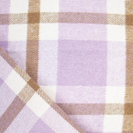 Tela Plaid Big Flannel Katia - Lilac & Coffee 5 Tela Plaid Big Flannel Katia - Lilac & Coffee - Imagen 3