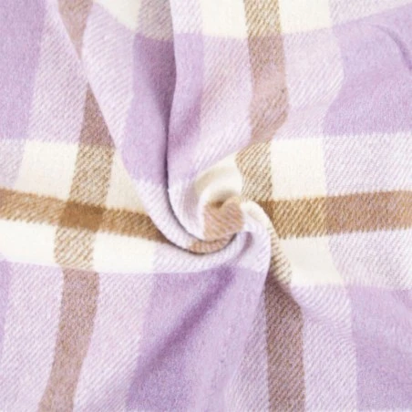 Tela Plaid Big Flannel Katia - Lilac & Coffee 3 Tela Plaid Big Flannel Katia - Lilac & Coffee