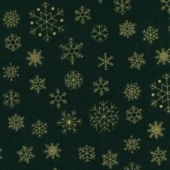 Tela Poplin - Copos De Nieve - Dorados