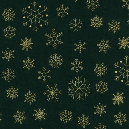 Tela Poplin - Copos De Nieve - Dorados 3 Tela Poplin - Copos De Nieve - Dorados